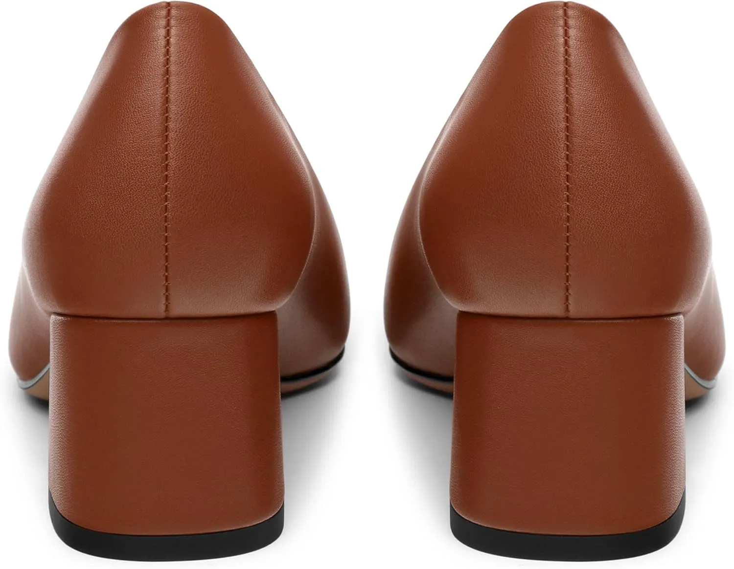 Women's Slip On Square Closed Toe Metal Buckle Matte Chunky Low Heel Pumps Comfortable Office Dress Shoes 2 Inch