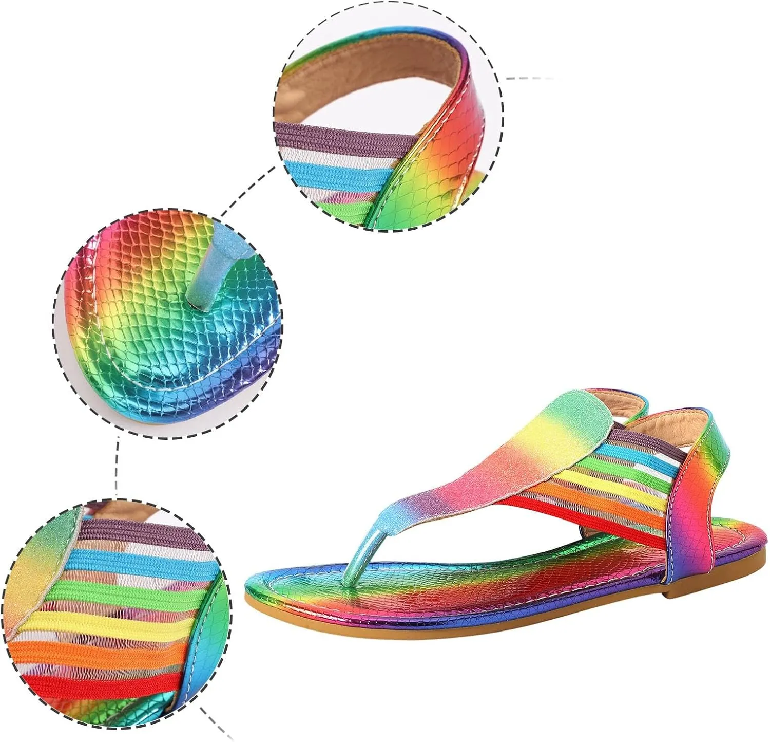 Women's Summer Fashion Flip Flops With Sequin Style Comfortable Shoes High Heel Slide Sandals