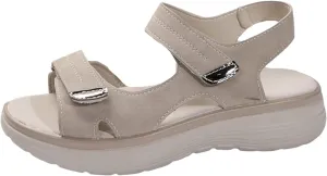 Women's Summer Sandals with Adjustable Strap Low Heel Comfortable Walking Shoes for Casual Outfits and Beach