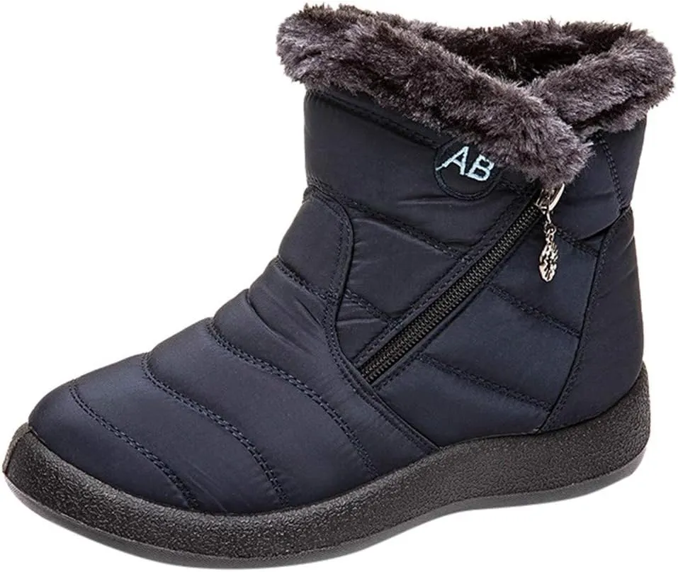 Womens Winter Boots Wide Width Short Boots Ladies Winter Women Snow Boots Winter Shoes with Hook Loop Womens Slip On Boot Waterproof House Shoes for Women Mens Booties Winter