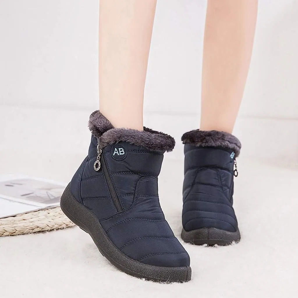 Womens Winter Boots Wide Width Short Boots Ladies Winter Women Snow Boots Winter Shoes with Hook Loop Womens Slip On Boot Waterproof House Shoes for Women Mens Booties Winter