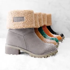 Womens Winter Snow Boots, Casual Fashion Booties, Ankle Boots, Mid Calf Boots, Outdoor Shoes, Red, Green, Black, Brown, Gray, Orange, Size 8.5