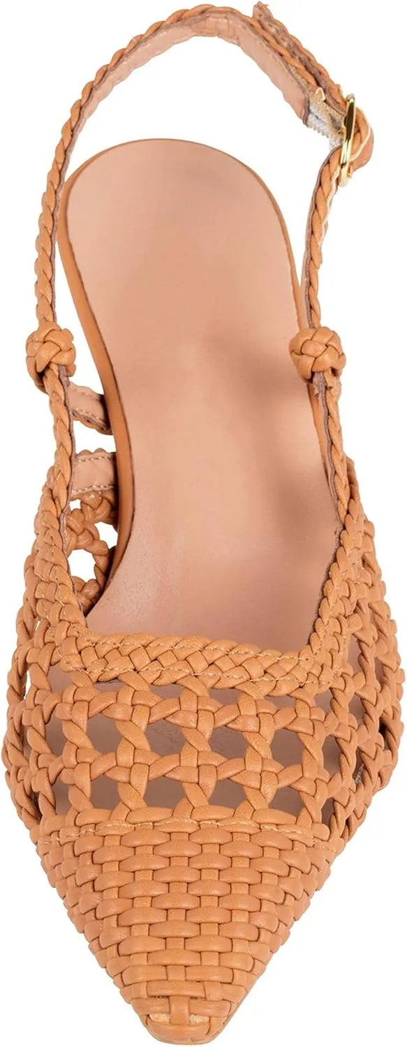 Woven Slingback Kitten Heels for Women Stylish Pointed Toe Breathable Comfortable Fit Elegant Design for Every Occasion