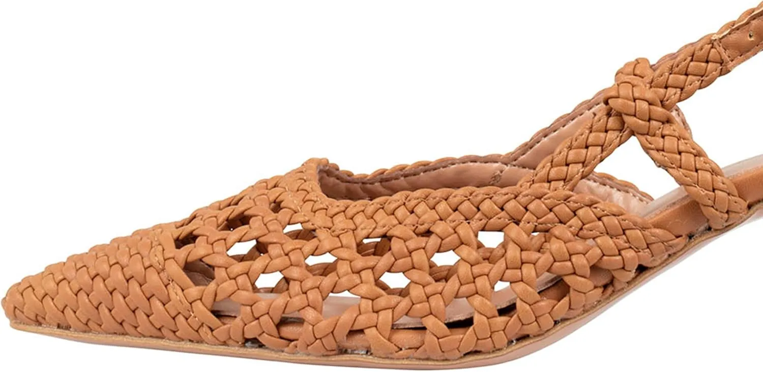 Woven Slingback Kitten Heels for Women Stylish Pointed Toe Breathable Comfortable Fit Elegant Design for Every Occasion