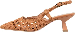 Woven Slingback Kitten Heels for Women Stylish Pointed Toe Breathable Comfortable Fit Elegant Design for Every Occasion