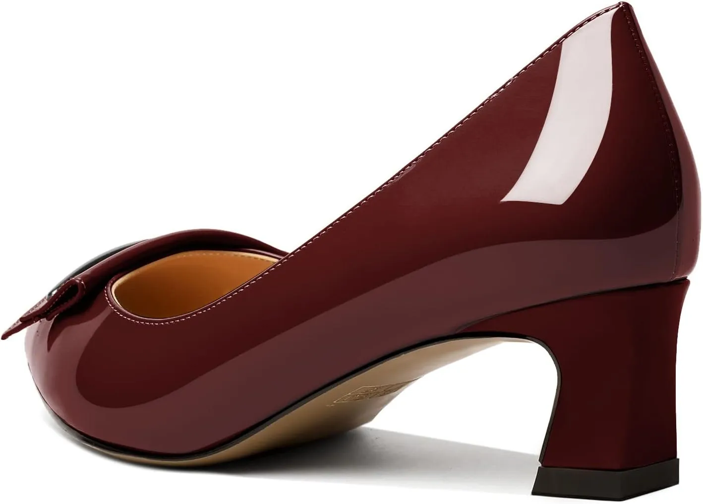 Zamikoo Women's Pointed Toe Kitten Heel Pumps Slip On Low Heels with Buckle Bow 2 Inches Heeled Pumps Shoes for Office Wedding Dress Comfortable