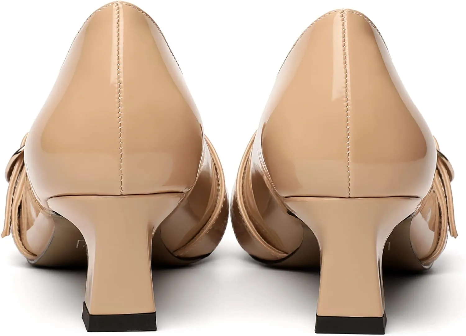 Zamikoo Women's Square Toe Kitten Heel Pumps Slip On Low Heels with Buckle Strap 2 Inches Heeled Pumps Shoes for Office Wedding Dress Comfortable